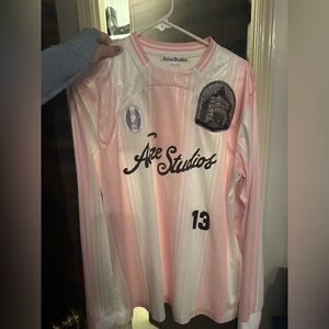 Acne studios long stripe long sleeve graphic t shirt